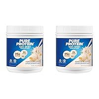 pure protein Powder - Whey, High Protein, Low Sugar, Gluten-Free, Vanilla Cream Flavor - 1 lb (Packaging May Vary) (Pack of 2)