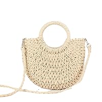 Straw Beach Bag for Women Summer Woven Tote Bag Rattan Handbag Crossbody Bags for Vacation