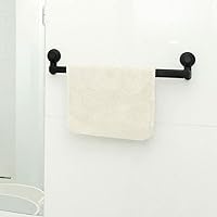 Bathroom, Wall Mounted Towel Rack, Adjustable Suction Cup Abs Material Towel Holder Towel Rail Bar for Bathroom Kitchen Single-Layer Minimalist/Black