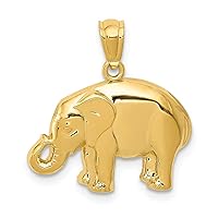 14K Yellow Gold Polished Elephant Pendant