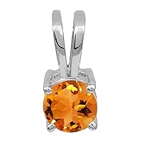 Multi Choice Round Shape Gemstone 925 Sterling Silver Solitaire Single Stone Pendant