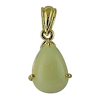 Opal Natural Gemstone Pear Shape Pendant 925 Sterling Silver Wedding Jewelry | Yellow Gold Plated