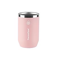 ThermoFlask 2-in-1 Vacuum Insulated Can Cooler Cup, 12 oz, Premium Quality, Fits Standard Size Cans, Sweatproof, Non-Slip Base, Pink Salt