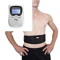 PM10AB White Best Powerful Pain Relief Electric Impulse 8 Modes Massager | Muscle Pulse Massager + Extra Weight Loss Abs Waist Toning Belt | Hand Held Massagers for Back Pain Relief