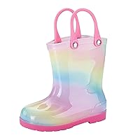 Toddler Rain Boots for Kids - Unisex Kids Rain Boots for Girls and Boys, Handmade Natural Rubber Rain Boots for Children
