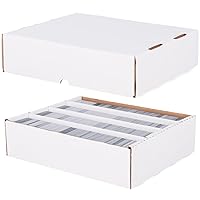 BCW 3200 Count Storage Box (Full Lid) -10ct | Cardboard Storage Solution for Trading & Gaming Cards | Cardboard Storage Box for Sports Cards, Magic Cards, Pokémon Cards | Assembly Required