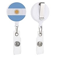 Argentina Flag Cute Badge Holder Clip Reel Retractable Fashion Name ID Card Holders Unisex Gift