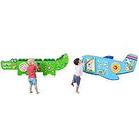 SPARK & WOW Crocodile Activity Wall Panels - Ages 18m+ - Montessori Sensory Toy - 8 Activities & Airplane Activity Wall Panels - Ages 18m+ - Montessori Sensory Wall Toy - 6 Activities
