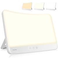 Hopihe® Light Therapy Lamp UV-Free 10000 Lux Sun Lamp with Wall Mountable, 3 Color, 5 Brightness, 4 Timing and Memory Function, Touch Control Sunlight Lamp, Large Light Therapy Box for Home/Office