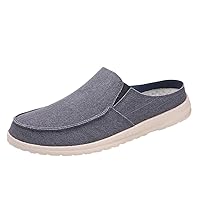 Men's Canvas Half Loafer Slippers - Concise Leisure Sandals