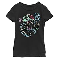 Disney Little, Big Princesses Ariel_Lights Girls Short Sleeve Tee Shirt