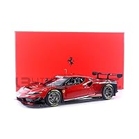 2022 296 GT3 Rosso Corsa Red and Black with Display CASE Limited Edition to 449 Pieces Worldwide 1/18 Model Car by BBR P18225A