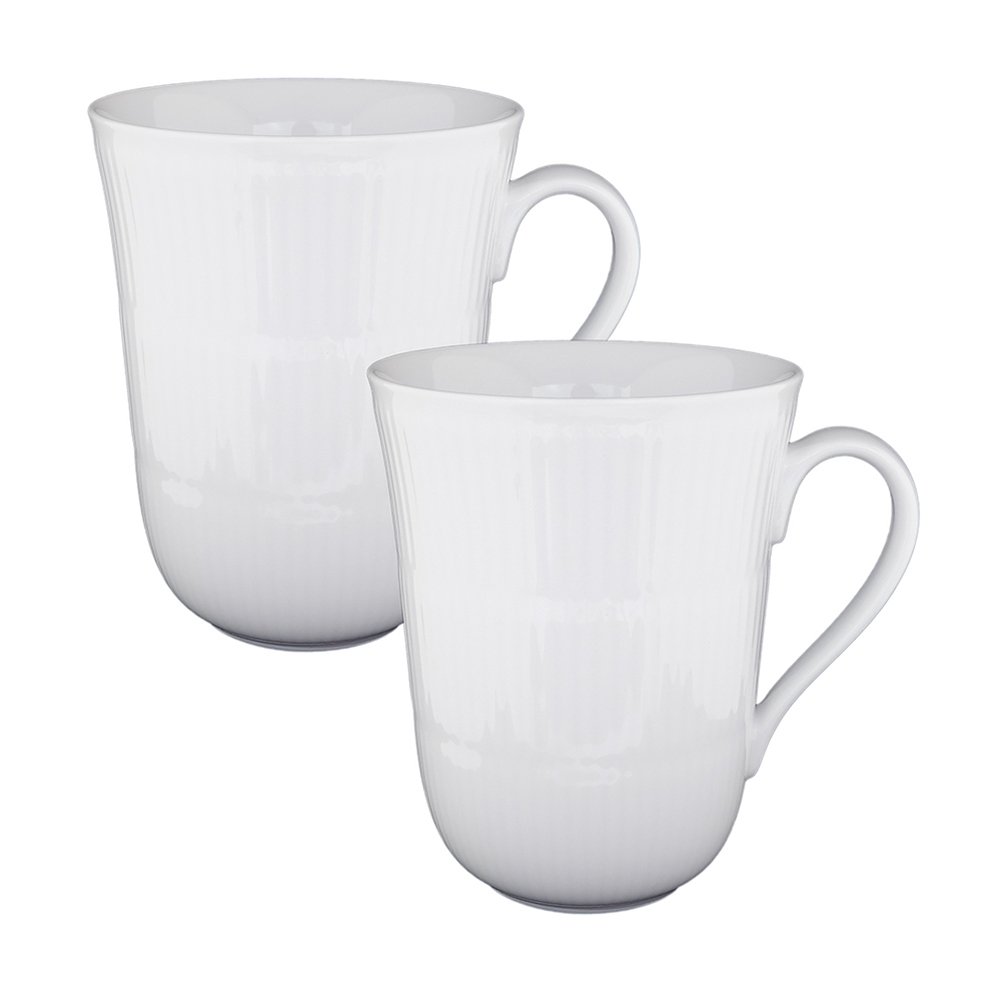 White Fluted 11 oz. Mug (Set of 2)