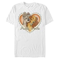 Disney Big & Tall Lady and The Tramp Vintage Valentine Men's Tops Short Sleeve Tee Shirt