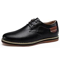Men's Casual Oxford Sneaker Shoe Genuine Leather Fashion Design Low Top Walking Shoes for Men