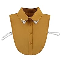 Fake Collar Detachable Half Shirt Blouse False Collar Elegant Diamond Pure Color for Women Girls