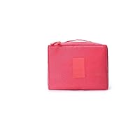 Korean Version Large Capacity Second Generation wash Simple Cosmetic Bag Multi-Function Travel Storage Pouch, Rose Red