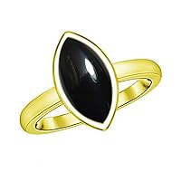 5 Carat Natural Marquise Shape Cabochon Stone Gold Plated Jewellery Handmade Ring Size US 4-13