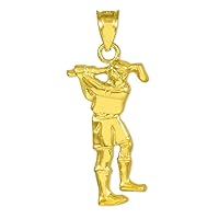 Little Treasures – 14 ct Goldcharme Golfer Golf Sports Pendant Necklace Comes With An 18 Inch Chain)