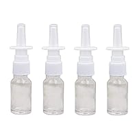 4PCS 10ML Empty Refillable Clear Glass Nasal Spray Bottle Pump Sprayers Container for Nasal Irrigation Spray Saline Water Applications