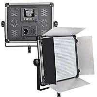 Dimmable Bi-color LED Video Light D-2000II Barndoors and Carrying Case for Studio Youtube Video Photography Lighting, Durable Metal Frame, 1724 LED Beads3200K-5500K, CRI 96+, DMX512 Compatible