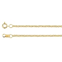 14k Yellow Gold Filled 1.5mm Necklace Cable Chain With Spring Ring Jewelry for Women - Length Options: 16 18 20 24 30