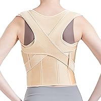 Posture Corrector Back Posture Brace Clavicle Support Stop Slouching And Hunching Adjustable Back Trainer Unisex (Color : Beige, Size : Large)