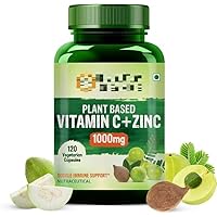 Pub Plant Based 1000mg Vitamin c + Zinc Double Immune Support 120 Vegetarian Capsule