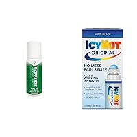 Biofreeze Pain Relief Gel Roll-On and ICY Hot Original Medicated Pain Relief Liquid, 2.5 Fl Oz Each