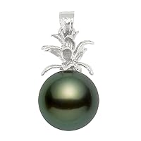 Sterling Silver Black Tahitian Pearl Pineapple Pendant