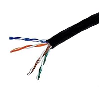 Monoprice 1000FT 24AWG Cat5e 350MHz UTP Stranded, In-Wall Rated (CM), Bulk Ethernet Bare Copper Cable - Black