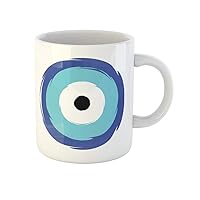 Coffee Mug Greece Greek Blue Evil Eye Symbol of Protection Amulet 11 Oz Ceramic Tea Cup Mugs Best Gift Or Souvenir For Family Friends Coworkers