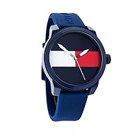 Tommy Hilfiger Men's Quartz Plastic and Rubber Casual Watch, Color:Blue (Model: 1791322)