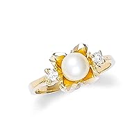 GOLD PEARL FLOWER RING - Gold Purity:: 10K, Ring Size:: 11