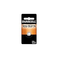 Duracell 303/357/76 Silver Oxide Button Battery, 1 Count Pack, 303/357/76 1.5 Volt Battery, Long-Lasting for Watches, Medical Devices, Calculators, and More