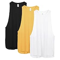 icyzone Women's Workout Tank Top Lightweight Athletic Muscle Shirts Loose Fit Sport Gym Yoga Top, Pack of 3