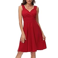 GRACE KARIN Women's Sleeveless Wrap V-Neck A-line Bridesmaid Cocktail Party Dress