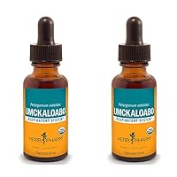 Herb Pharm Certified Organic Umckaloabo Liquid Extract for Respiratory System Support, 1 Fl Oz (Pack of 2)