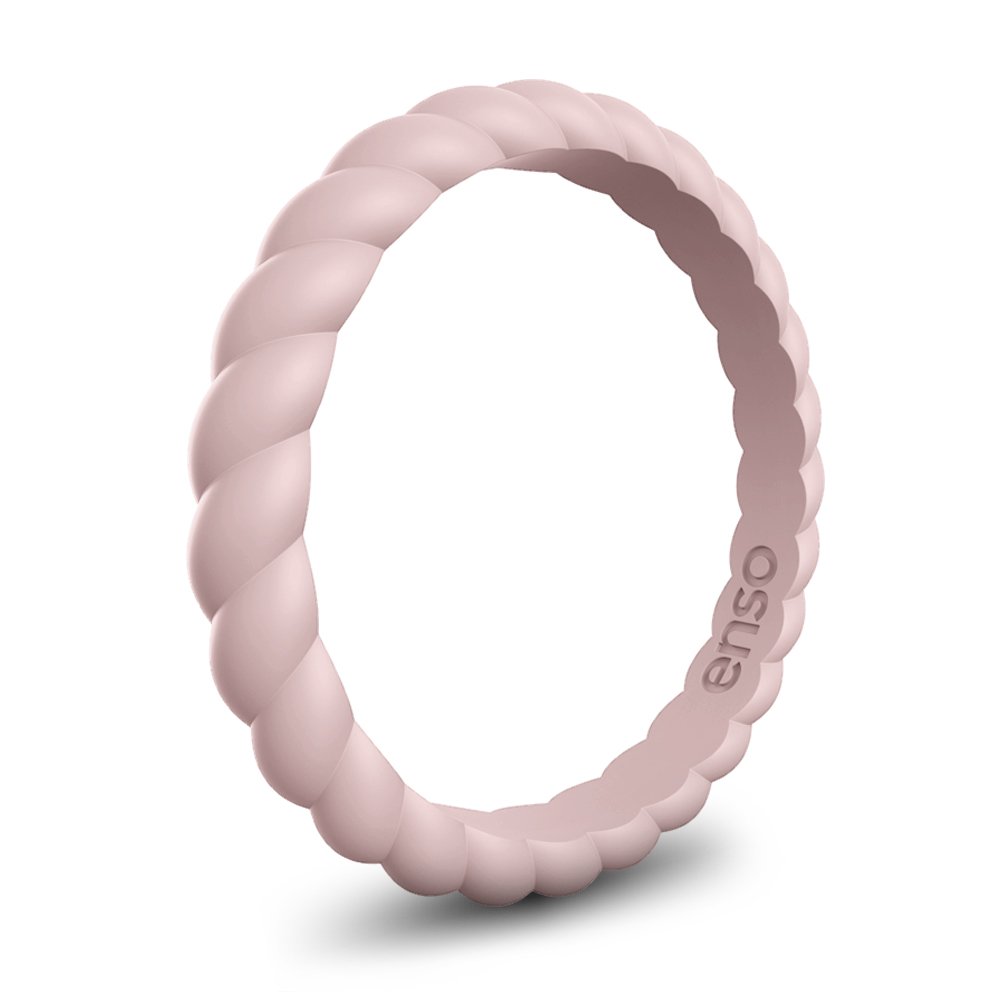 Enso Rings Stackable Braided Silicone Wedding Ring – Hypoallergenic Unisex Stackable Wedding Band – Comfortable Minimalist Band – 2.5mm Wide.8mm Thick