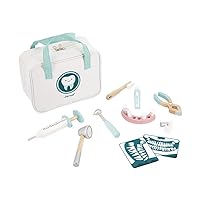 Janod - Dentist's Case - Pretend Play Occupational Toy - 9 Wooden and Cardboard Accessories Included - Boosts The Imagination - Water-Based Paints - 3 Years + J06550