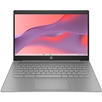 HP 2023 Newest Chromebook Laptop, 14 Inch Display, Intel Celeron N4120 Processor, 4GB RAM, 128GB Storage (64GB eMMC+64GB MSD Card), Intel UHD Graphics 600, WiFi, Bluetooth, Chrome OS, Modern Gray