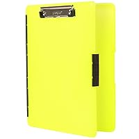 Dexas 3517-803 Slimcase 2 Storage Clipboard with Side Opening, Neon Yellow. Organize in Style for Home, School, Work, or Trades! Ideal for Teachers, Nurses, Students, Homeschooling, and Beyond.