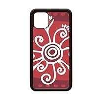Red Flowers Mexico Totems Ancient Civilization for iPhone 12 Pro Max Cover for Apple Mini Mobile Case Shell
