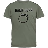 Coffee Game Over Military Green Adult T-Shirt - Small