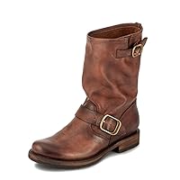 Frye Veronica Short Boots for Women Made from Full-Grain Leather with Antique Metal Hardware, Goodyear Welt Construction, and Rubber Lug Soles – 6 ¾” Shaft Height