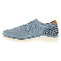 Propet Womens Sachi Leopard-Cheetah Lace Up Sneakers Shoes Casual - Blue