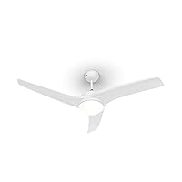 Klarstein Figo ceiling fan with lighting, made of titanium in white