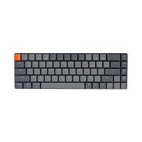 Keychron K7 Ultra-Slim 65% Layout 68 Keys Wireless Bluetooth/Wired Mechanical Keyboard, Hot Swappable Low-Profile Gateron Red Switch White LED Backlit Keyboard Compatible with Mac Windows