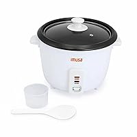 USA GAU-00013 Electric Nonstick Rice Cooker 8-Cup (Uncooked) 16-Cup (Cooked), White