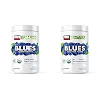 Force Factor Organics Blues Superfood Powder for Stress Relief and Mood Support with Ashwagandha, Blue Spirulina Powder, Cordyceps, and Lion’s Mane, Vegan and Non-GMO, Summer Berry, 30 Servings